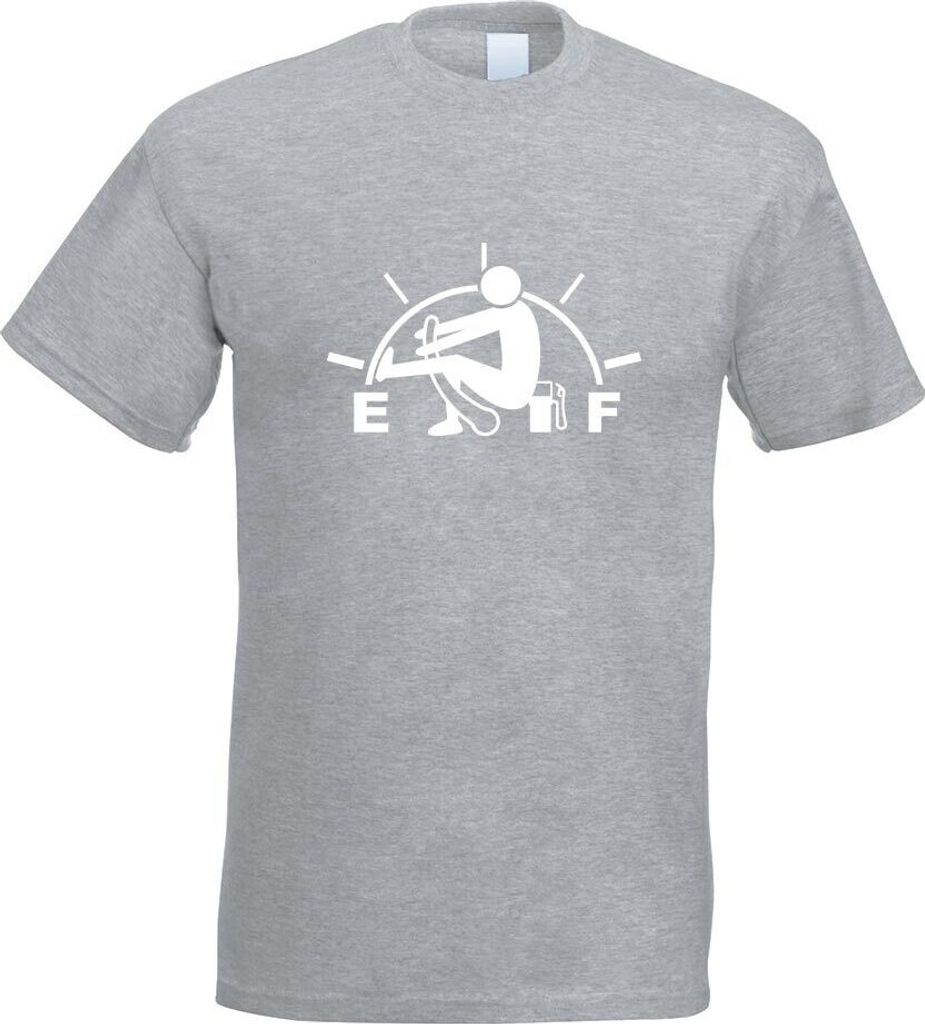 Kiwistar - T-Shirt - Graumeliert - Tank Trouble Zeiger Tank Sprit Motiv Bedruckt Funshirt Design Print - mit Motiv Bedruckt - Funshirt Design - Spo...