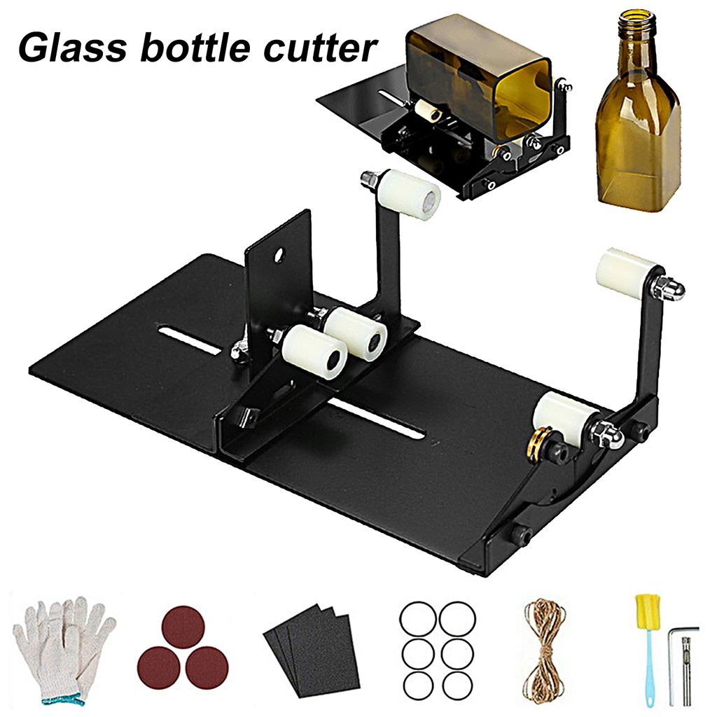 Elektrischer Glasflaschenschneider 360° Drehbar – 150 W, 6000 U/min, 7-stufige Geschwindigkeit, Inkl. 3 Sägeblätter – Perfekt Für Kreative DIY-Projekte Glasflaschenschneider 6000 U/min