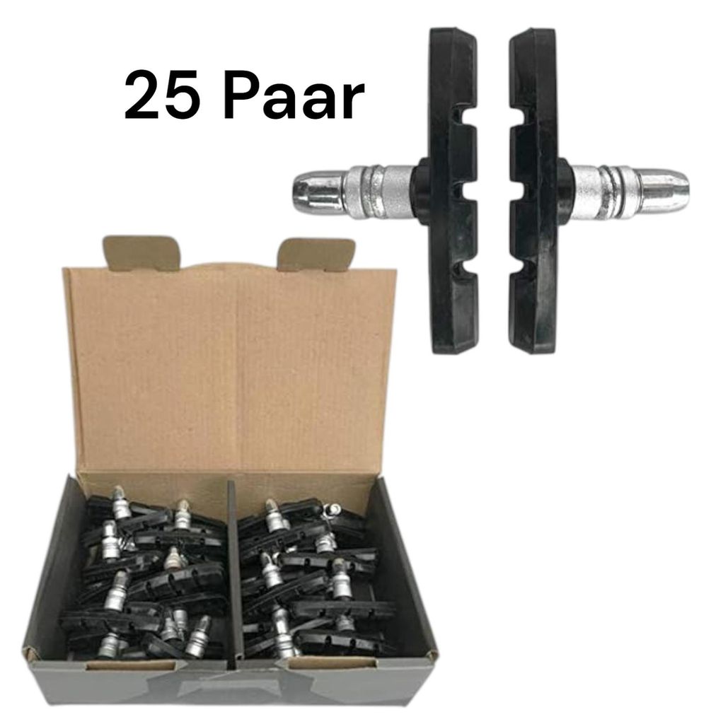 Lynx V-Brake Bremsbeläge Box mit 25 Paar Bremsbacken für V-Bremsen