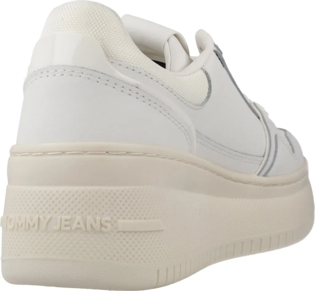 Baskets Plateforme Femme Tommy Jeans Retro Basket - Sneakers Blanches
