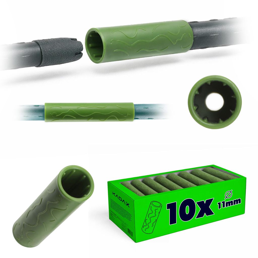 KADAX Gerader für Pflanzenstützen "Lugo", aus Kunststoff, Garten- & Gewächshaus-Zubehör, 11 mm, 10 Stück