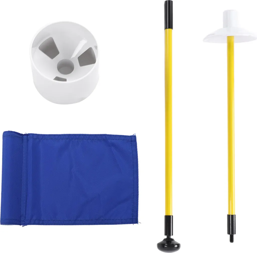 Poteau de golf de jardin avec coupelle de putting et drapeau bleu