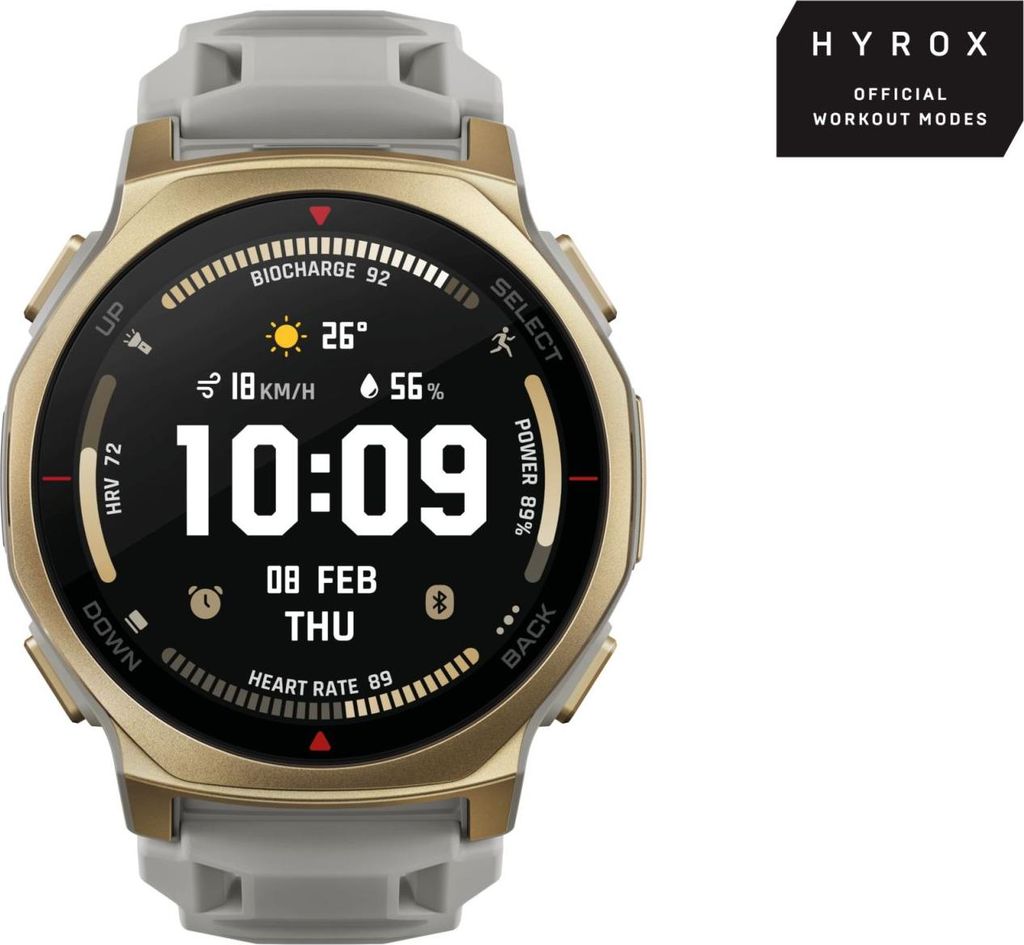 Amazfit T-rex 3 Pro 3,35 cm (1.32") AMOLED 44 mm Digital 466 x 466 Pixel Touchscreen Gold WLAN GPS