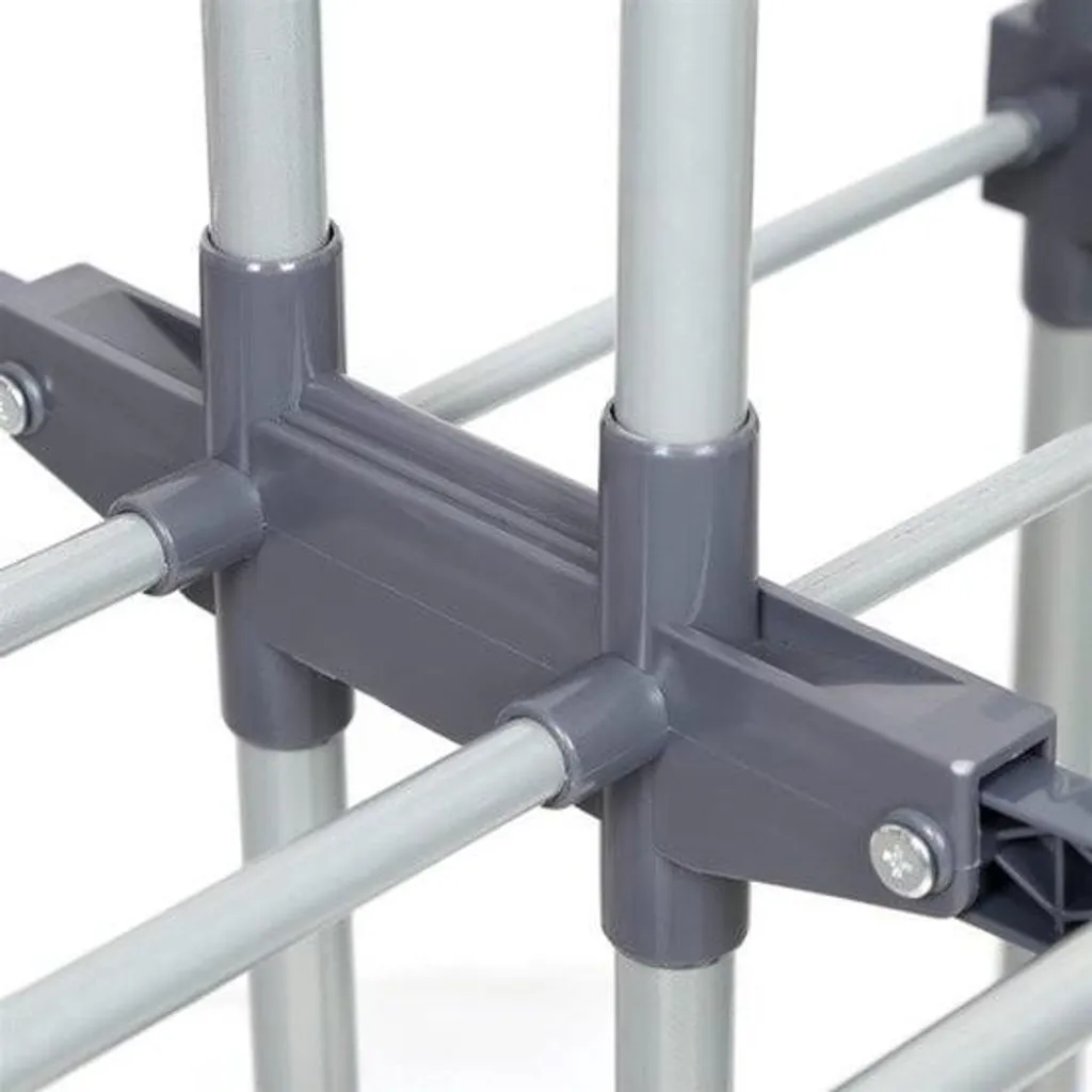 Séchoir à linge pliable et ajustable à roulettes - Structure inox durable