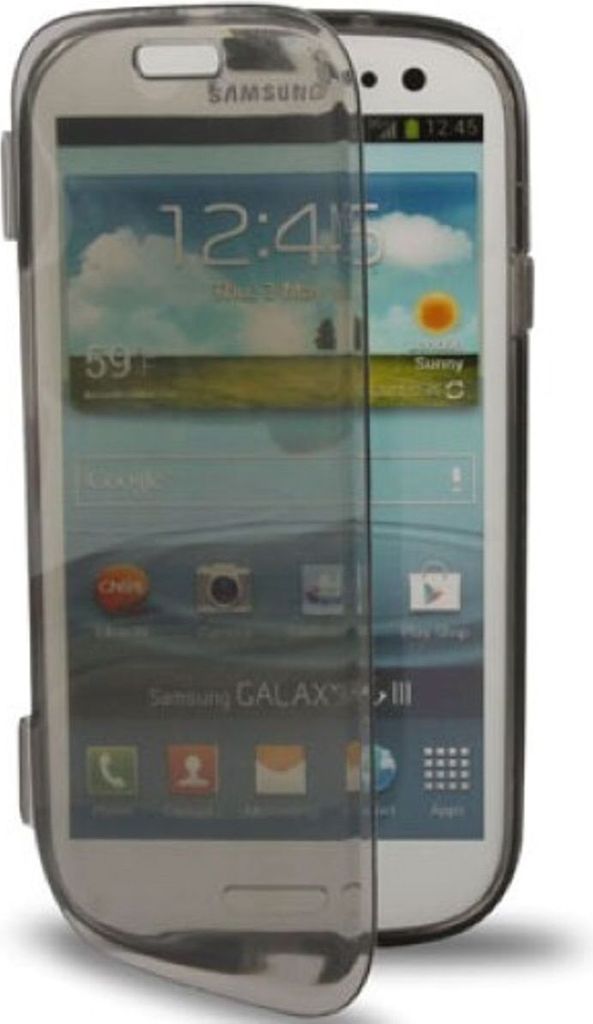 Handyhülle Flip Quer für Case Handy Samsung Galaxy S3 Grau