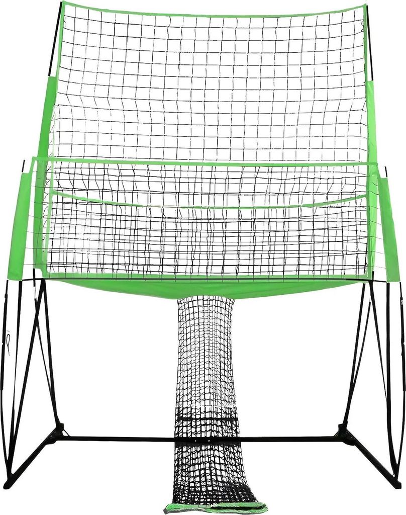Volleyball Trainingsnetz - Verstellbares Übungsnetz - 2,44 x 3,35 m - Höhen 2,40/2,29/2,13/1,98 m - Für Volleyball/Tennis/Badminton - Nylon & Ei...