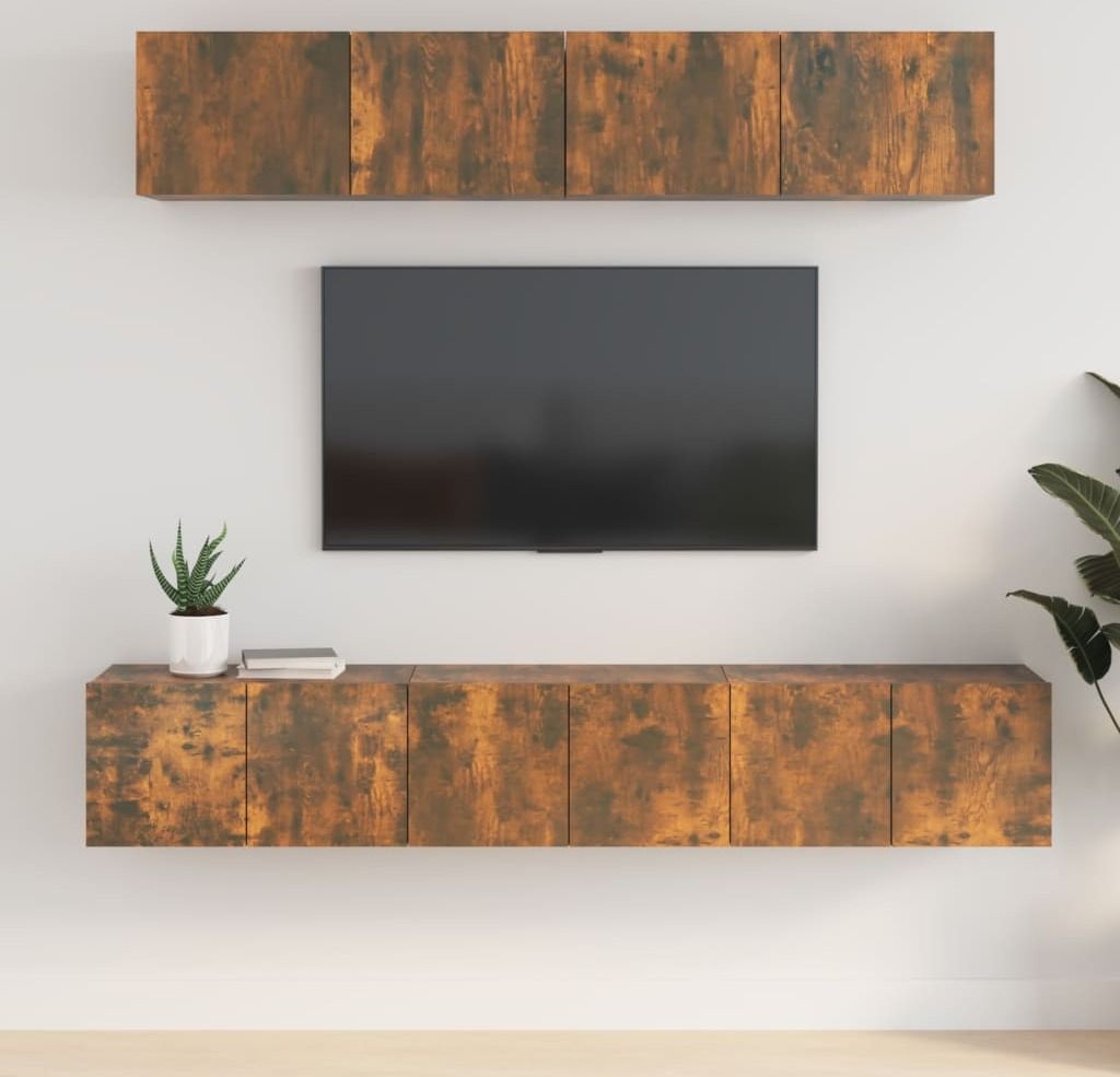 Maison Exclusive - 5-tlg. TV-Schrank-Set Räuchereiche Holzwerkstoff