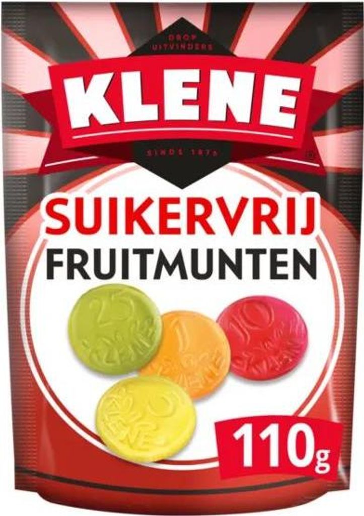 Klene Zuckerfreie Weingummis Fruit Mints (12x 110gr) Produktbild 
