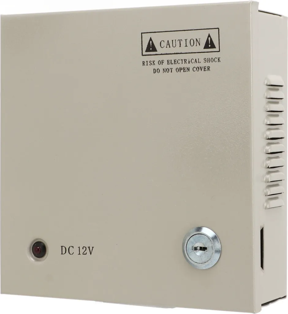 Coffret Électrique CCTV 12V 4 Canaux - Fusible 5A et Boîtier Acier à Verrou