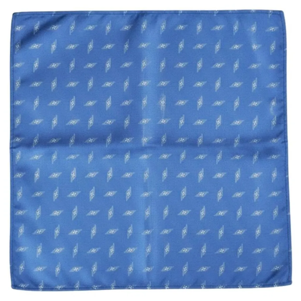 Foulard en soie bleue homme Hackett London avec imprimés graphiques
