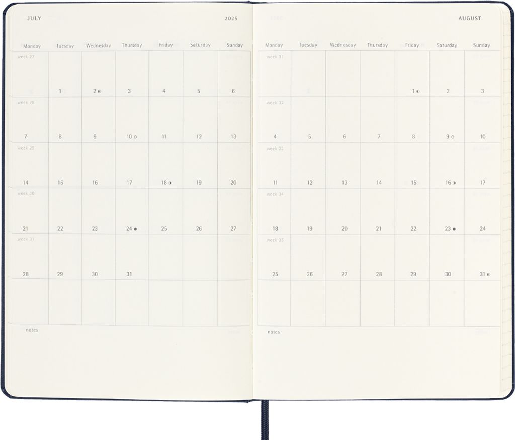 Moleskine 12měsíční denní kalendář 2025, velký/A5, 1 den = Obrázek produktu 4