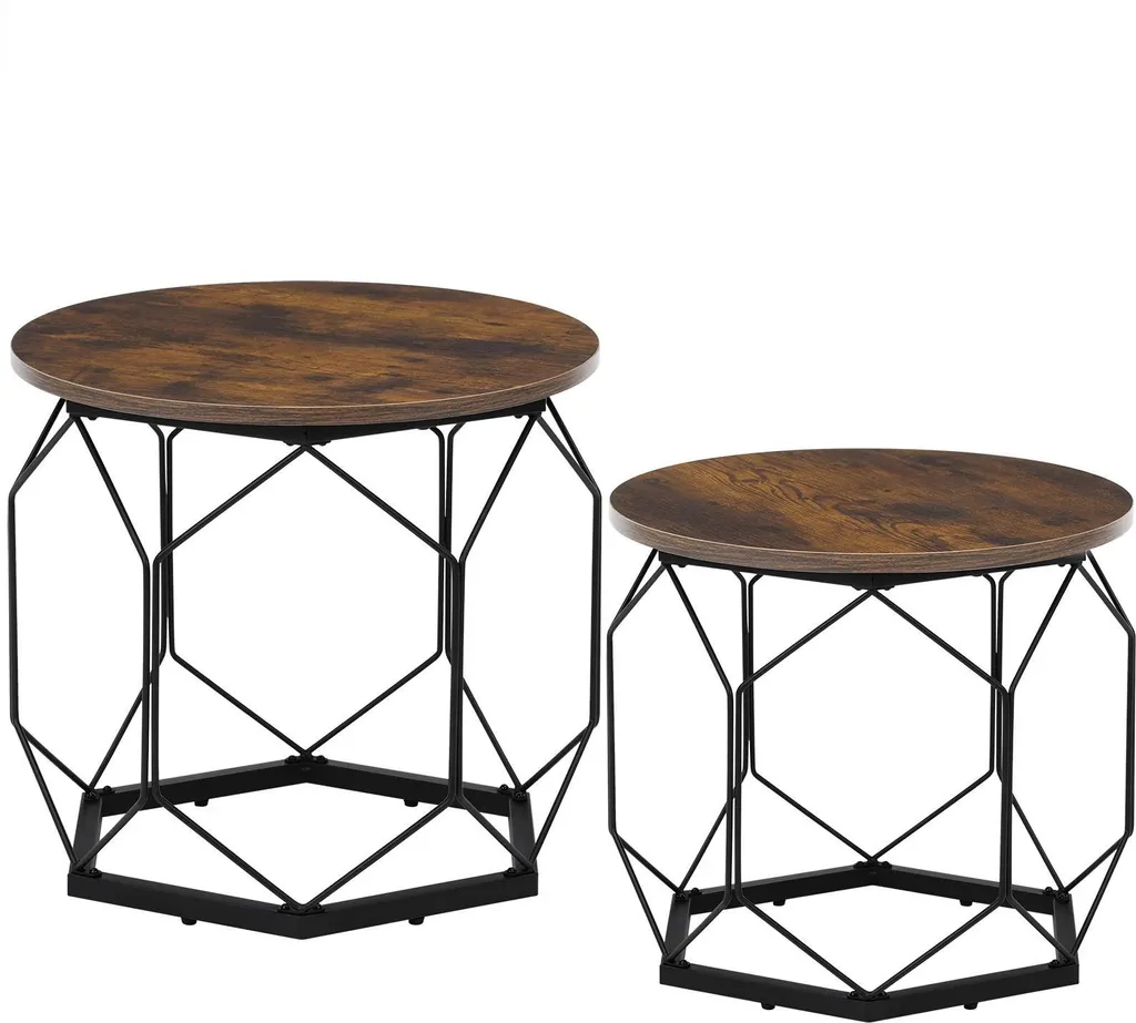 Table d'appoint ronde pour salon et petit espace de rangement