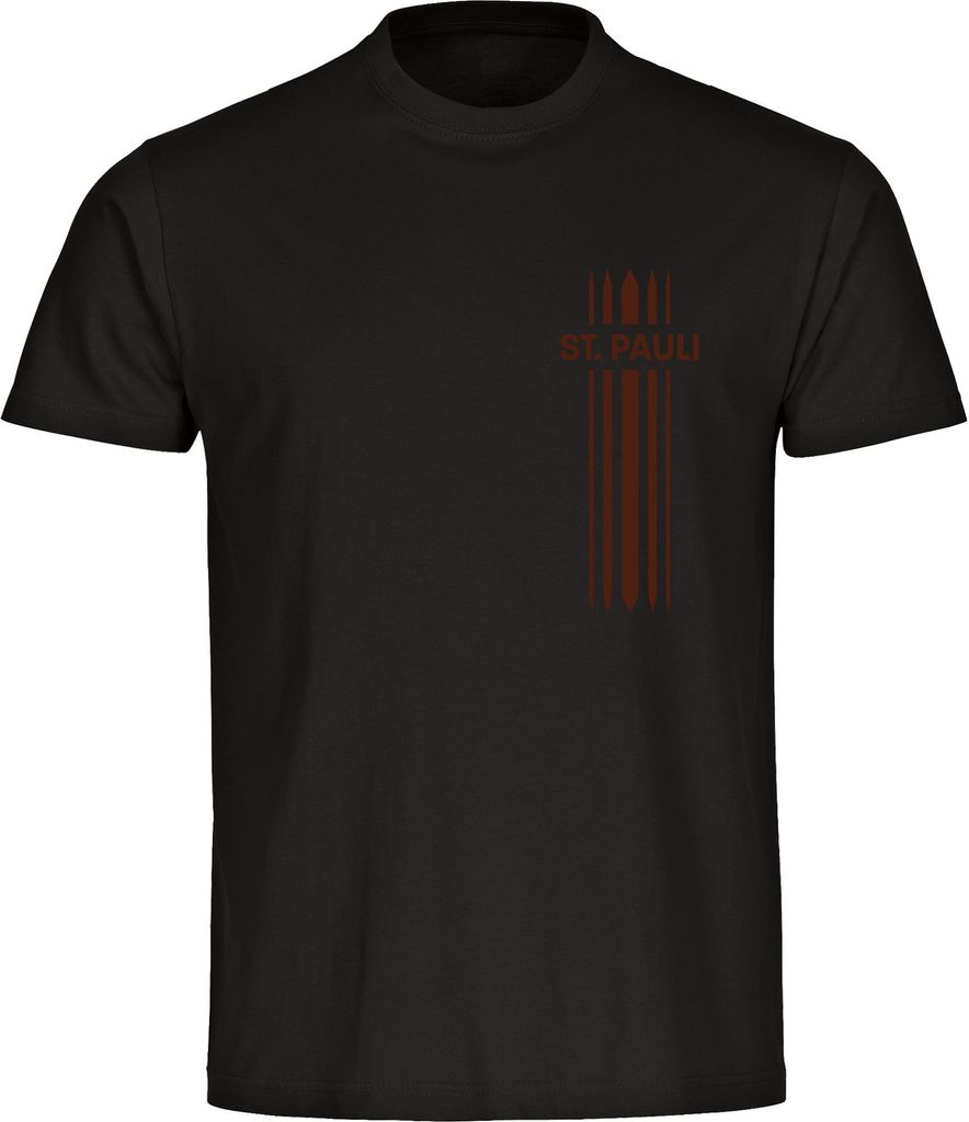 multifanshop Kinder T-Shirt - St. Pauli - Streifen, schwarz, Größe 164