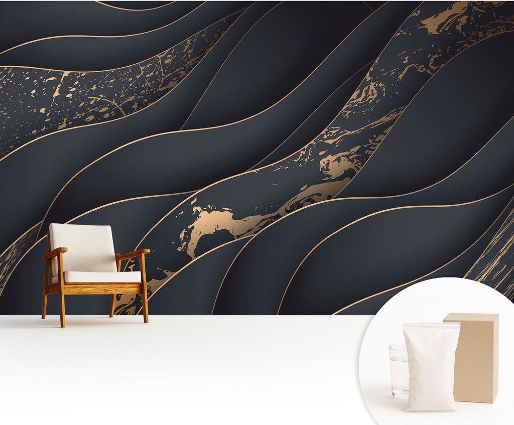 Fototapete - 416x254 cm - Tapete - Wandtapete - Wandbilder - Dekofolie - Tapete Folie - Wand - Dekoration - Wohnzimmer - Elegante Wellen