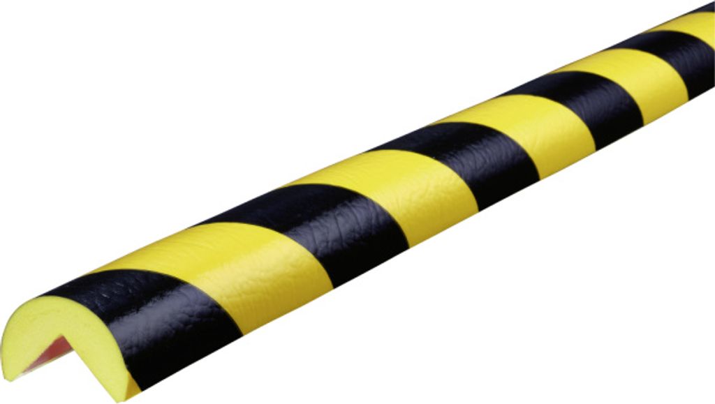 Warn- und Schutzprofil Typ A, gelb/schwarz, Ø 40 mm, Länge 5 m
