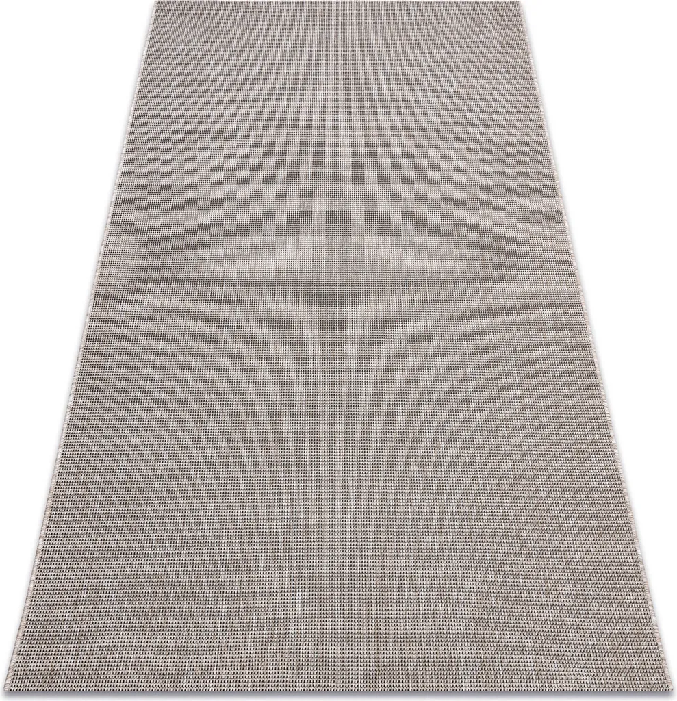 Tapis de passage tissé plat gris noir 60x110 cm style sisal moderne