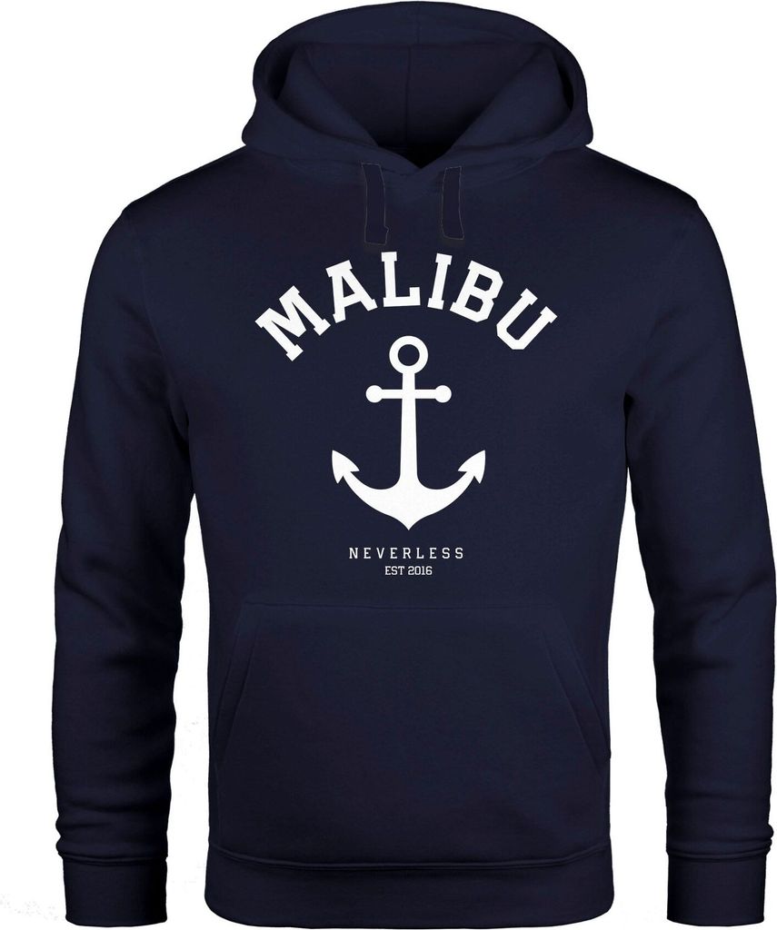 Hoodie Herren Anker Malibu Anchor Kapuzen-Pullover Männer Neverless navy S