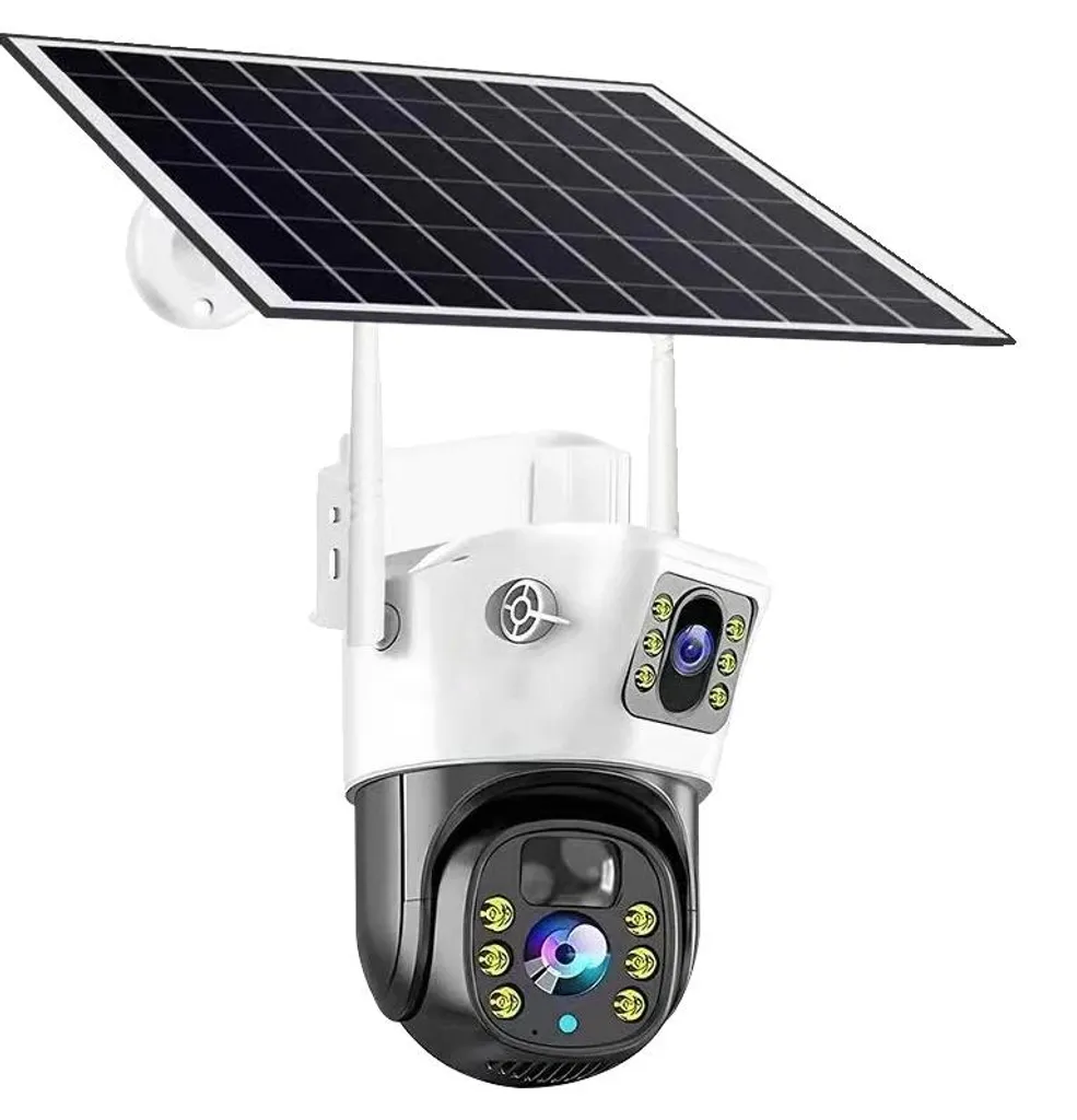 Caméra de surveillance extérieure solaire Wi-Fi 8MP 360° Vision Nocturne