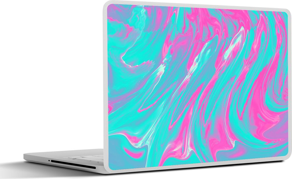 MuchoWow Laptop Aufkleber Sticker Cover Kunst - Rosa - Blau - Psychedelisch 30x22 cm - Laptop-Sticker
