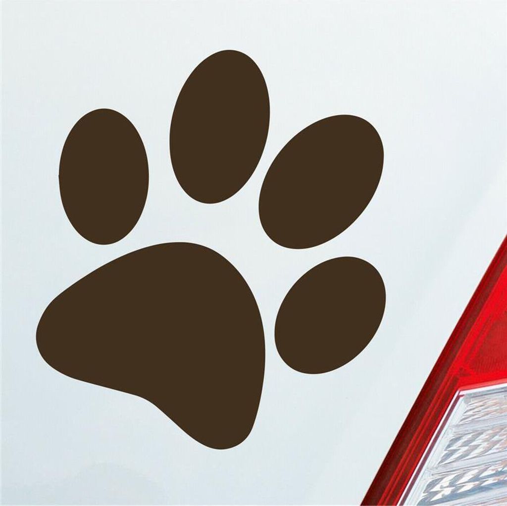 Auto Aufkleber Hundepfote Pfote Hund Fote Tatze 10x11 cm Braun Sticker Heckscheibenaufkleber
