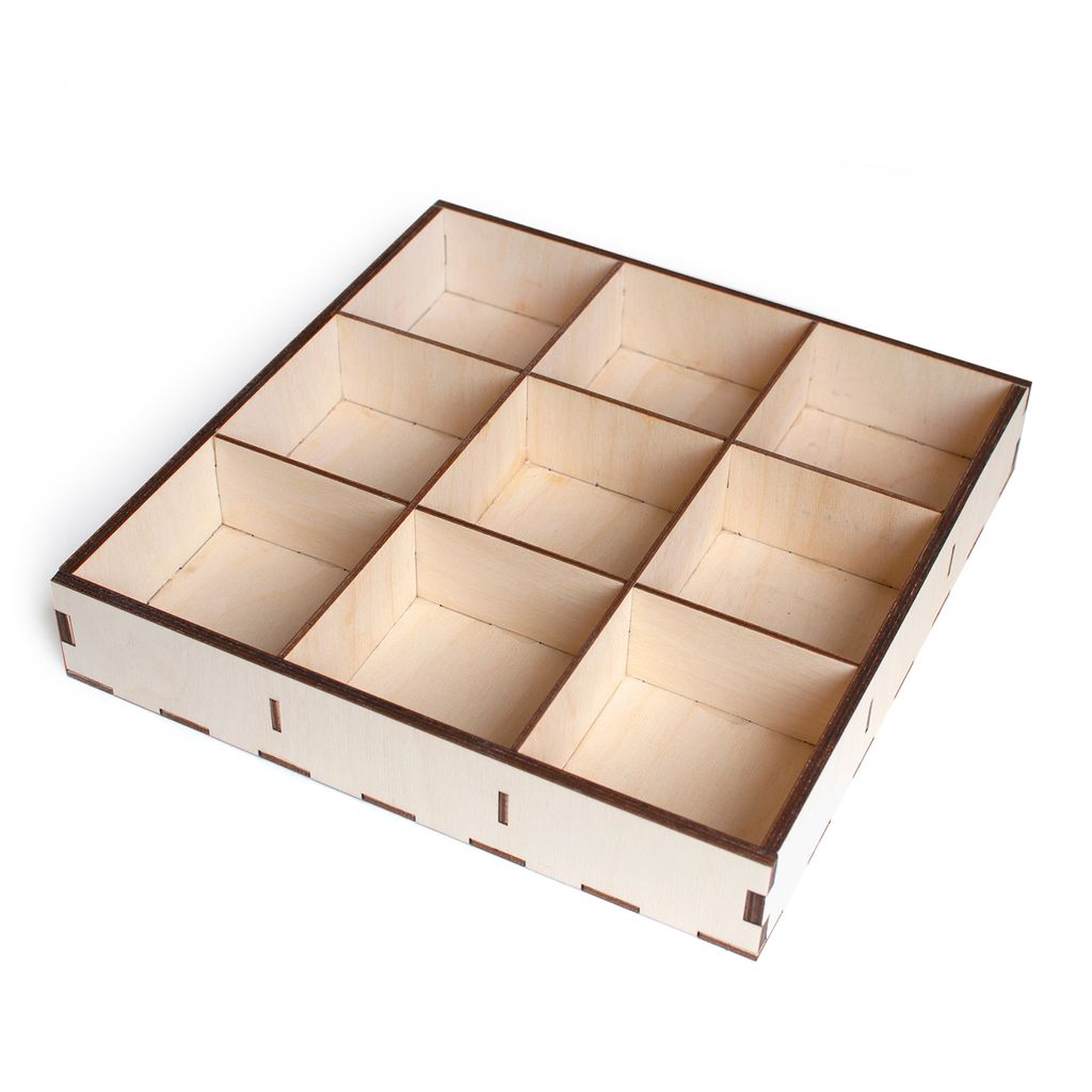 Holztablett 9 Zellen