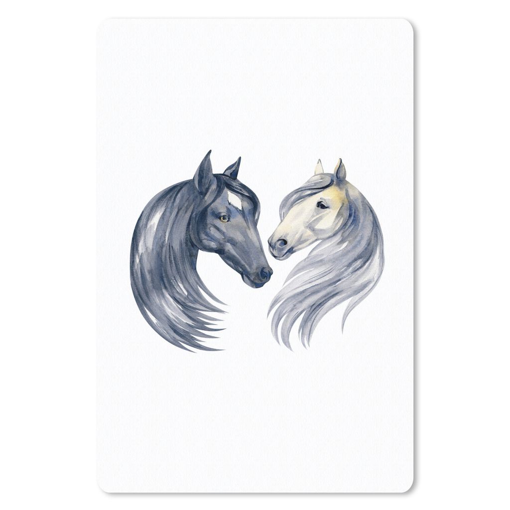 MuchoWow® Mauspad Mousepad Pferde - Aquarell - Grau - Produktbild 