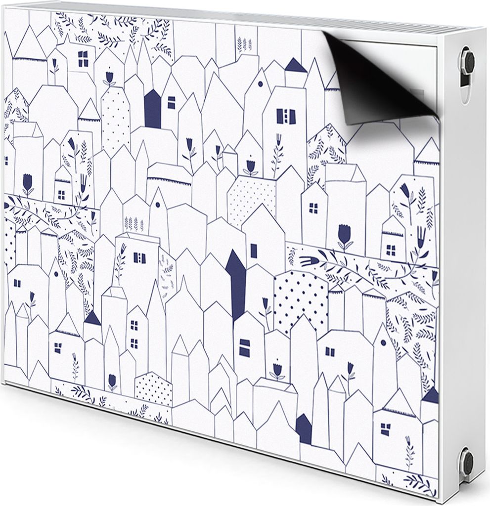 Magnet Heizkörperabdeckung Heizkörperverkleidung Verkleidung Abdeckung 110x60 cm - Skizzierte Stadt