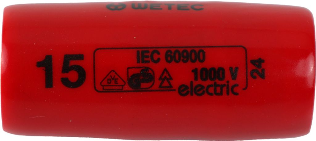 WETEC Sechskant-Steckschlüssel-Einsatz, 1/2", 15 mm, 1000 V/VDE/GS (Nuss)