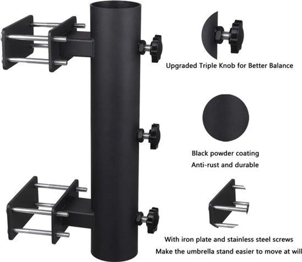 Support de parasol robuste anti-basculement - Fixation balcon sans percer