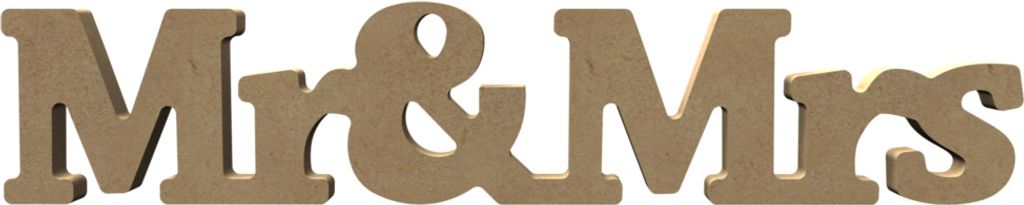 Gomille Gomille MDF Wort Mr & Mrs 38x7,5 cm