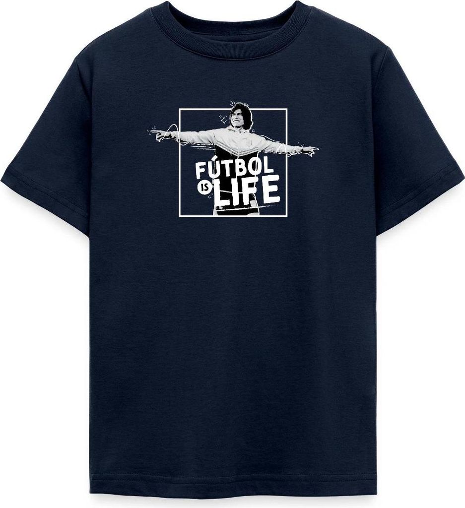 Spreadshirt Ted Lasso Dani Rojas Fútbol Is Life Teenager T-Shirt, 152/164 (12-14 Jahre), Navy