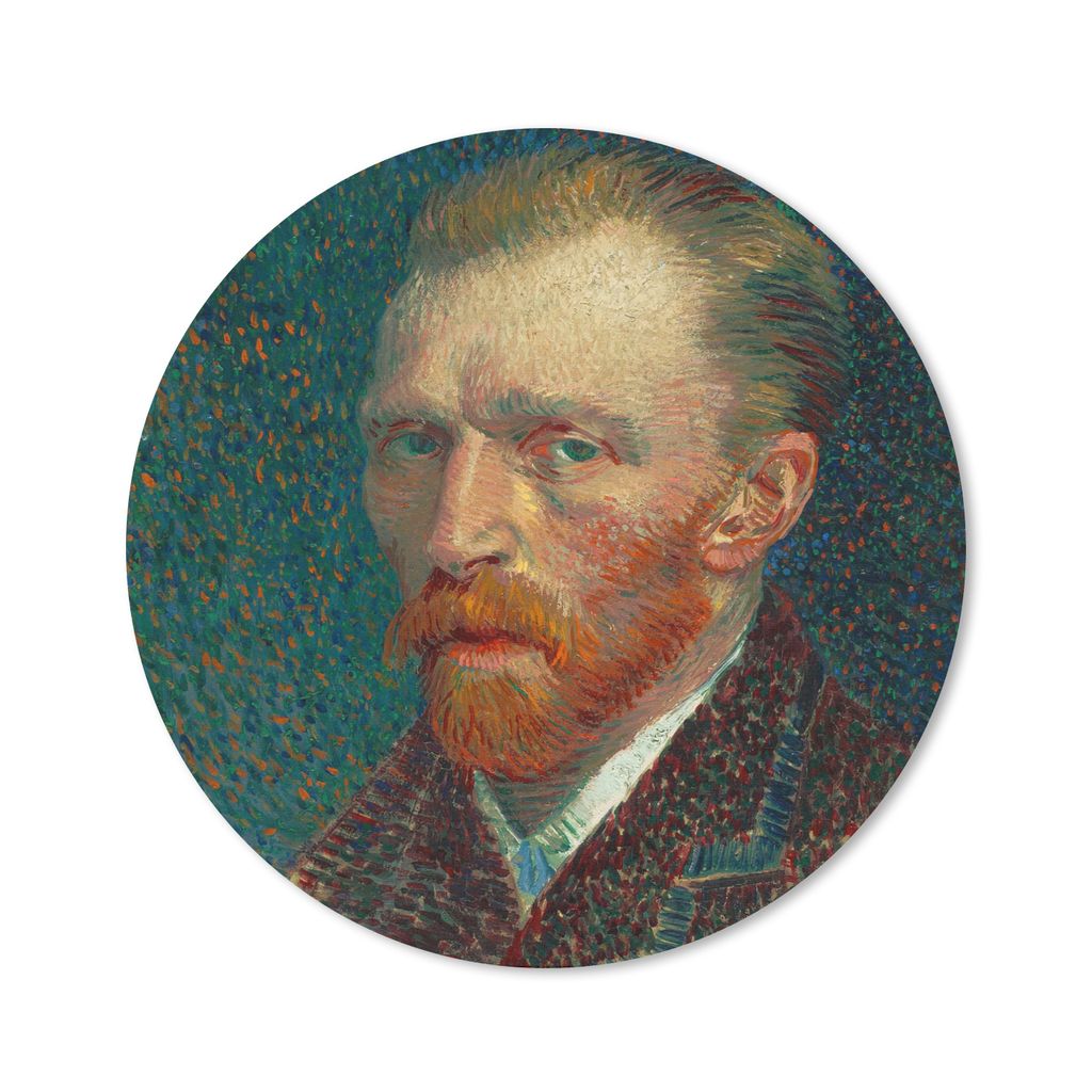 MuchoWow Mauspad Mousepad Selbstporträt - Vincent van Gogh 50x50 cm - Mousepads - Maus Mat - Pad - Mausunterlage - Vinyl