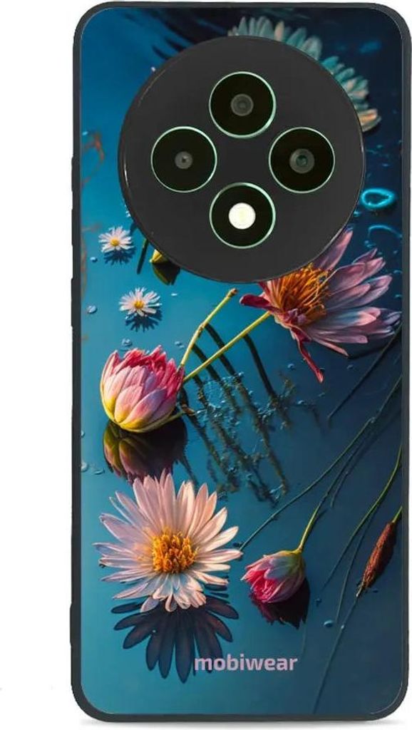 Handyhülle für Oppo Reno 12 FS, Mobiwear Glossy Case, Blau-Blumig