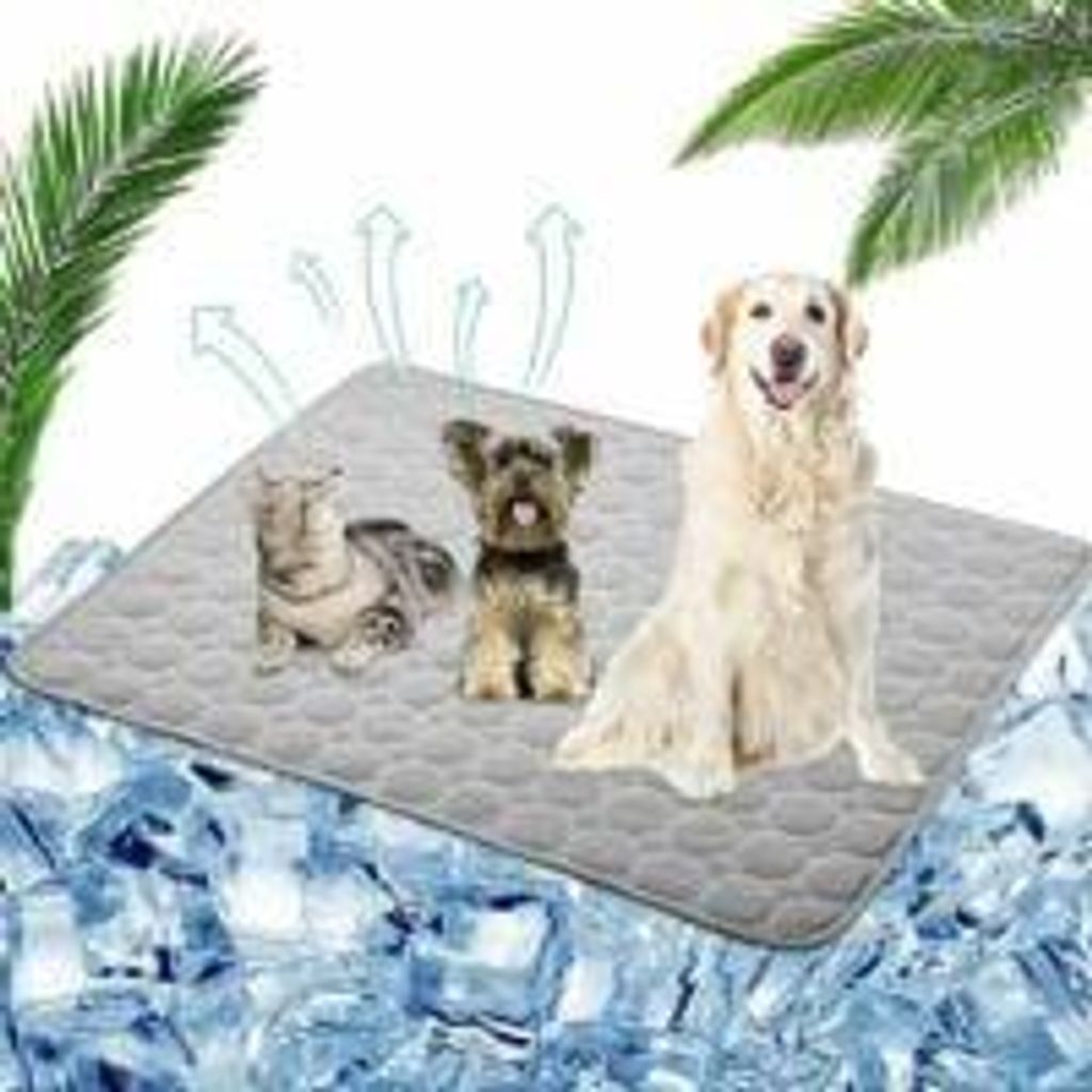 Kühlmatte für Hunde und Katzen, ungiftige, atmungsaktive Kühlmatte aus Eisseide, strapazierfähige Kühlmatte aus Eisseide für Haustiere im Som...