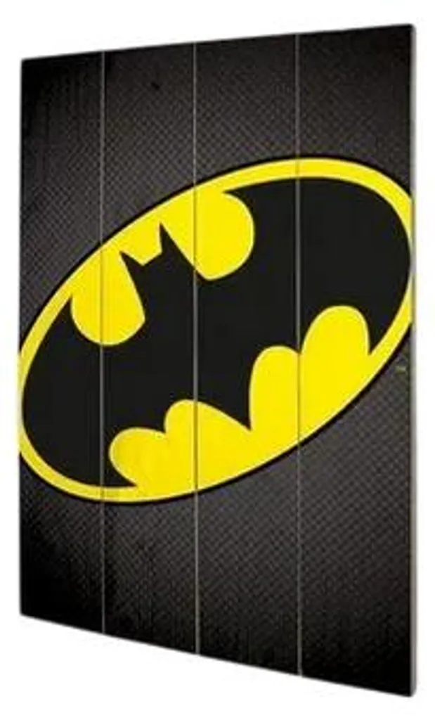 Batman Logo Imprimé sur Bois CD2043 - Finition Premium Noir et Jaune