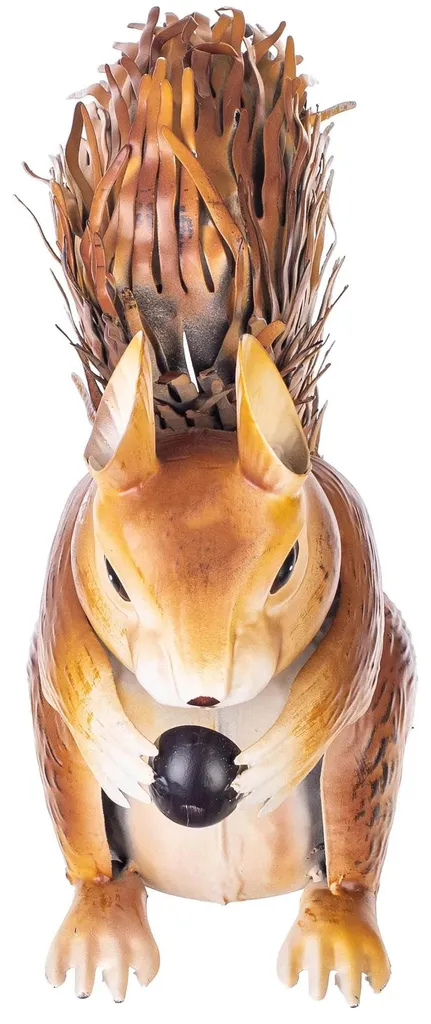 Figurine d'écureuil pour le jardin en métal multicolore - Hauteur 28 cm