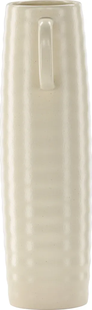 Grand vase décoratif Cent beige en céramique pour fleurs et pampas