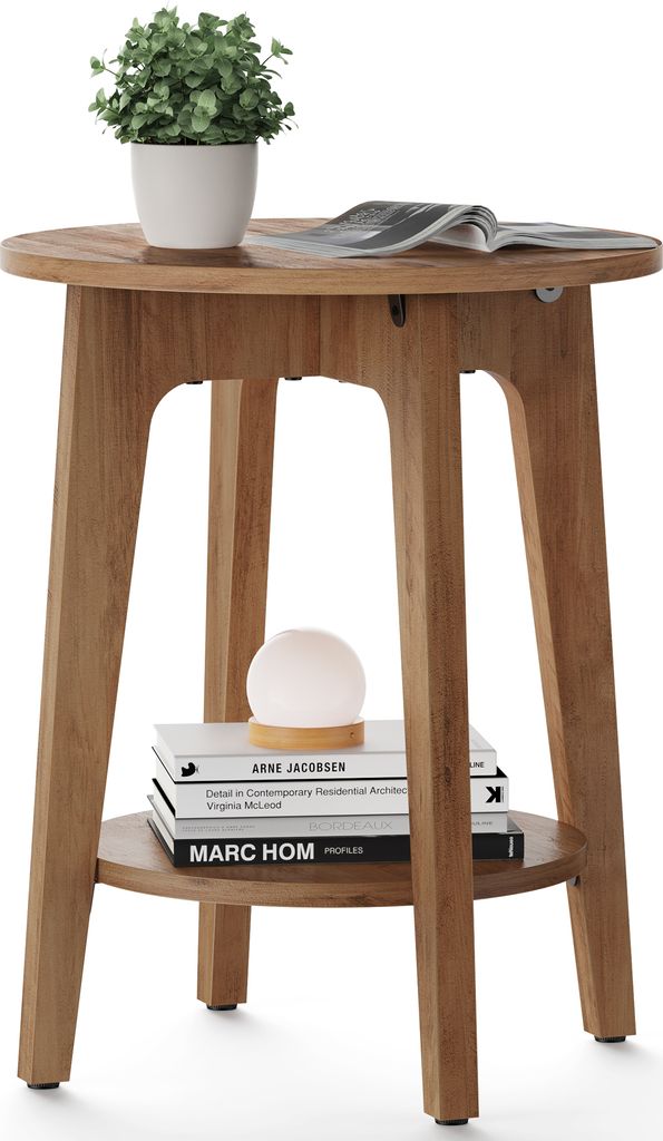 VASAGLE Beistelltisch, rund, mit unterer Ablagel, modern, Produktbild 