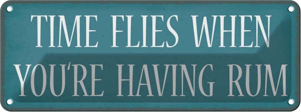 vianmo Blechschild 10x27 cm time flies when aou`re have Rum Spruch Zitat