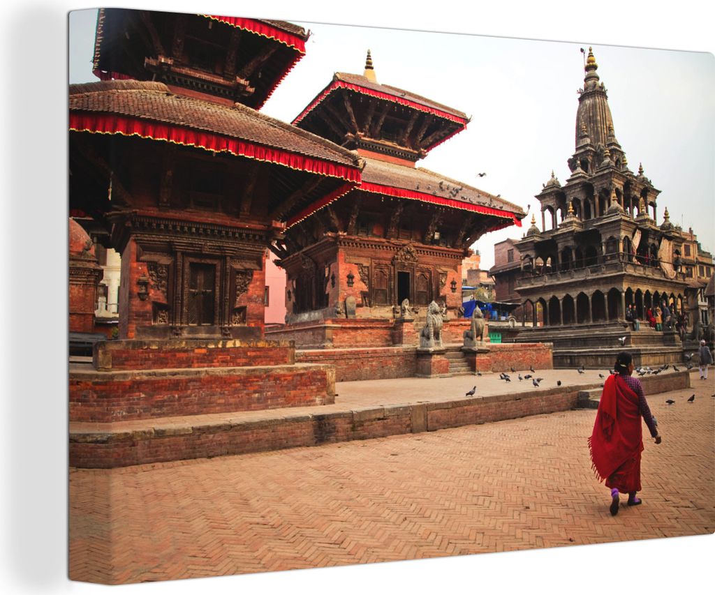 OneMillionCanvasses - Leinwandbilder - 140x90 cm, Kathmandu Durbar-Platz, Wandbilder Kunstdruck Wanddekoration - Foto auf Leinwand - Gemälde auf...