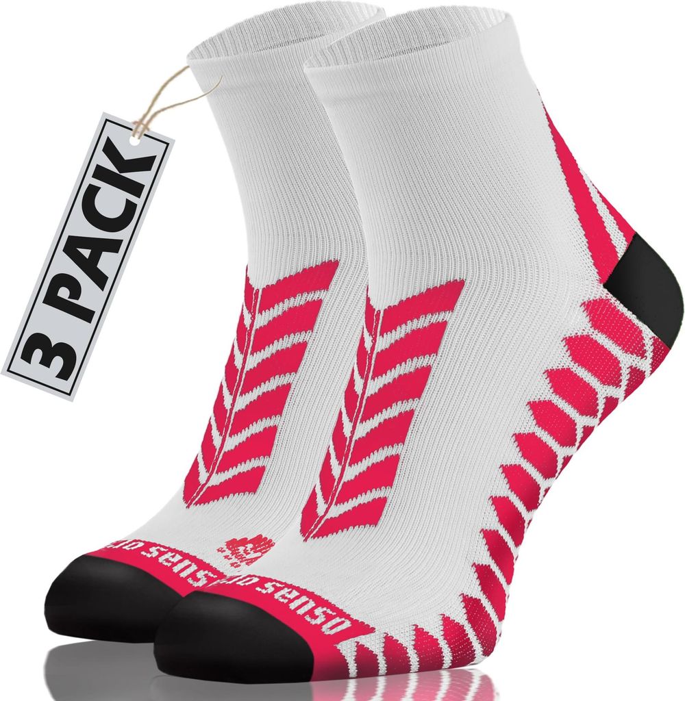 Sesto Senso Sportsocken – Bequeme, atmungsaktive Socken – Unisex für Damen und Herren, Größe 35-38, Weiß - 3er-Pack
