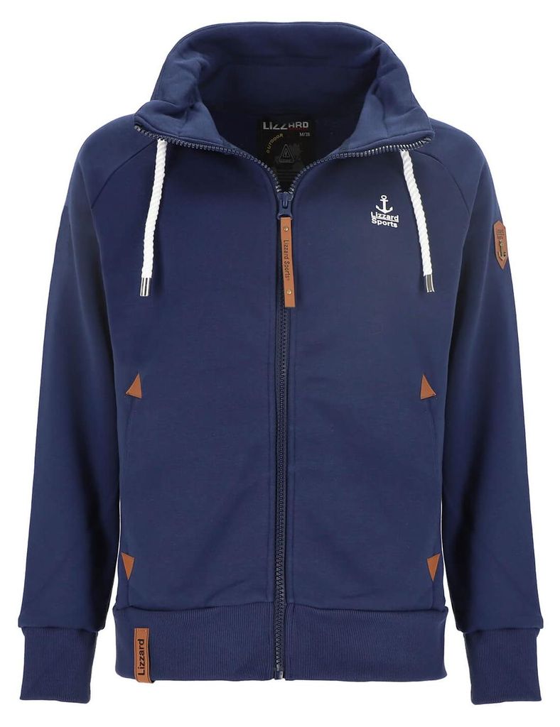 Lizzard Sports Damen Sweatjacke mit Kordelzug-Stehkragen - Jacke mit Reißverschluss in Navy Größe 3XL