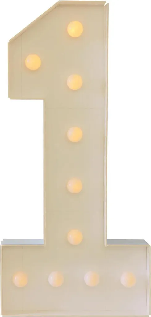 Chiffre LED n°1 Panneau Lumineux Blanc 10 LED Blanc Chaud KT-Board