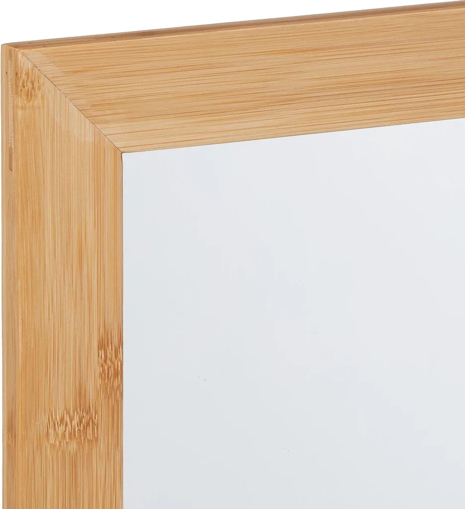 Miroir mural en bambou étagère - Solution rangement pour petites entrées - 5