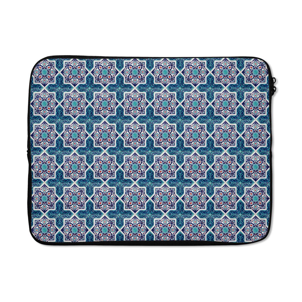 MuchoWow Laptop Hülle 15 Zoll Ein marokkanisches Mosaikfliesenmuster, bei dem hauptsächlich die Farbe Blau verwendet wird Laptoptasche - Laptop...