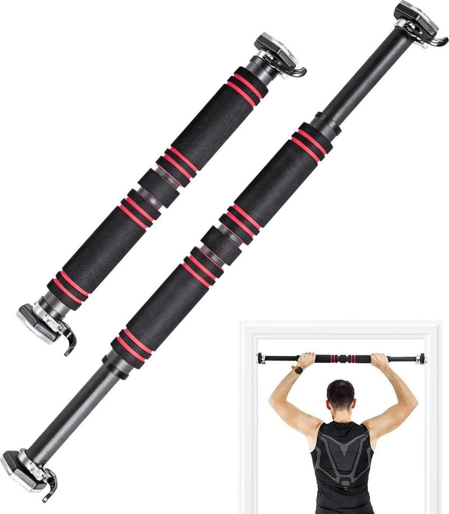 Klimmzugstange für den Türrahmen, rutschfeste Schaumstoffgriffe, 65-100 cm
