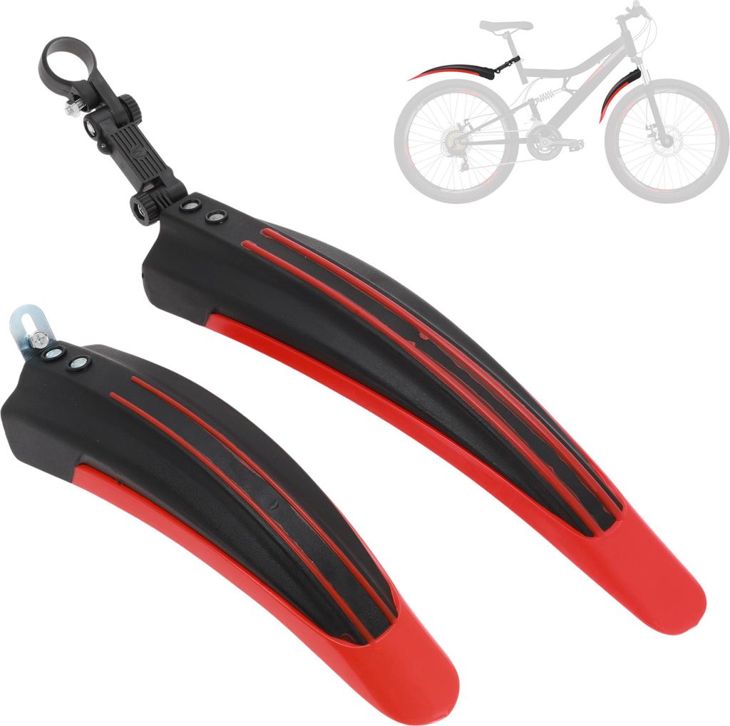 Fahrrad Schutzbleche Set Fahrrad Radfahren Reifen Vorne und Hinten Mud Guards Radfahren Bike Fender Mudguard für Rennrad Mountainbike Rot Schwarz