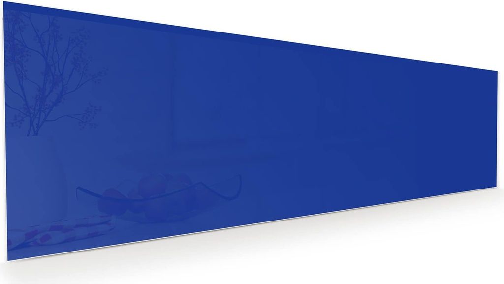 Glasbild 120x40cm in XXL für Wohnzimmer, Schlafzimmer Motiv Königsblauer Hintergrund II