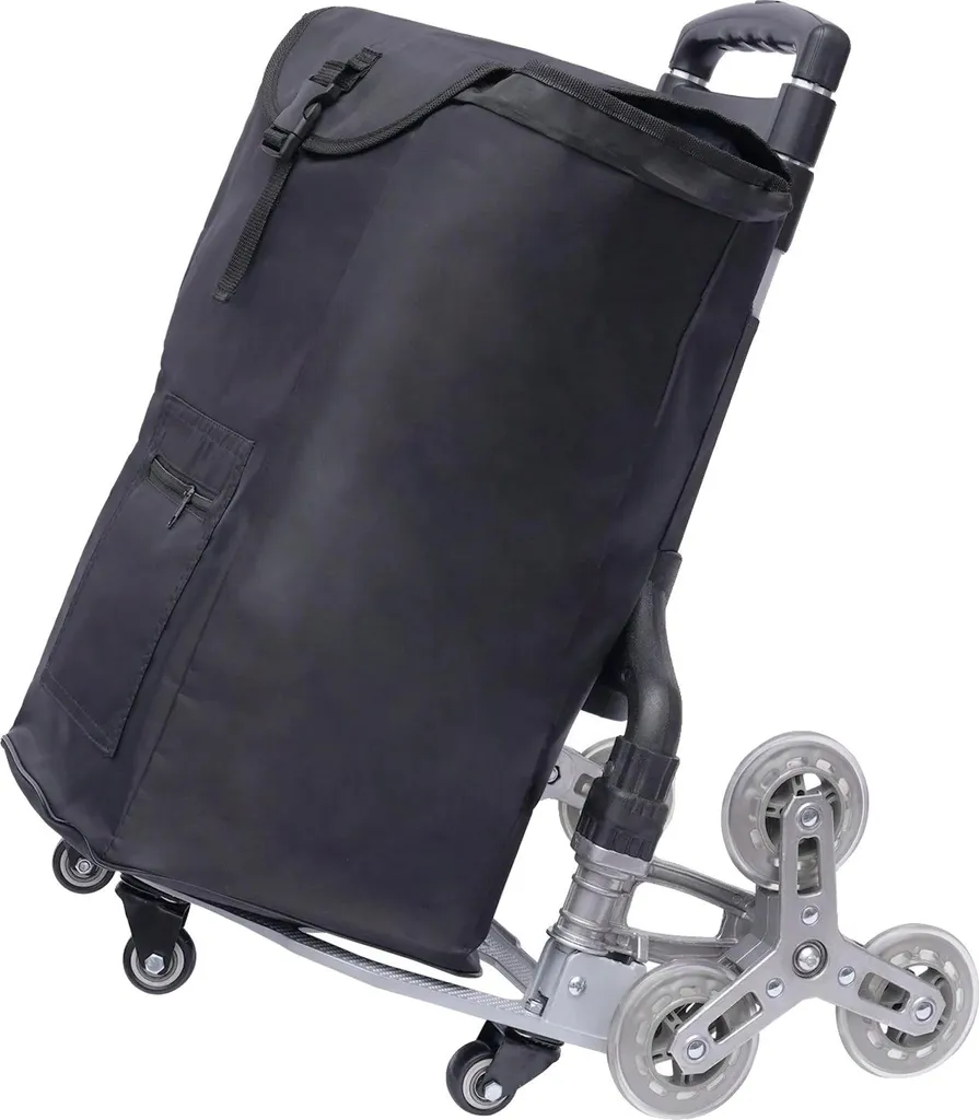 Chariot d'escalier pliable en aluminium noir réglable hauteur - Modèle T1
