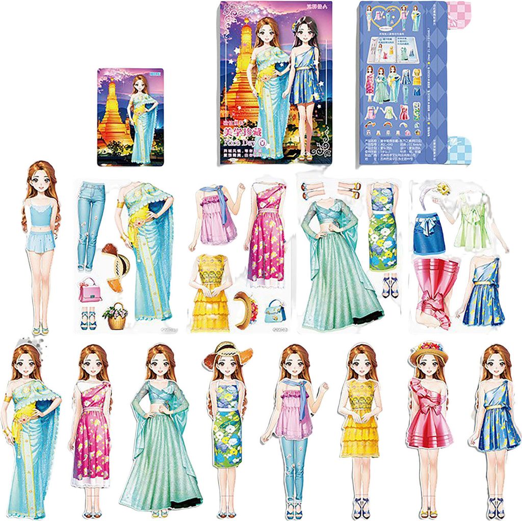 Magnetische Prinzessin Dress Up Papier Puppe Dressing Papier Spielzeug Magnet Menschen Kleidung Puzzles Spiel Rollenspiel Aufkleber